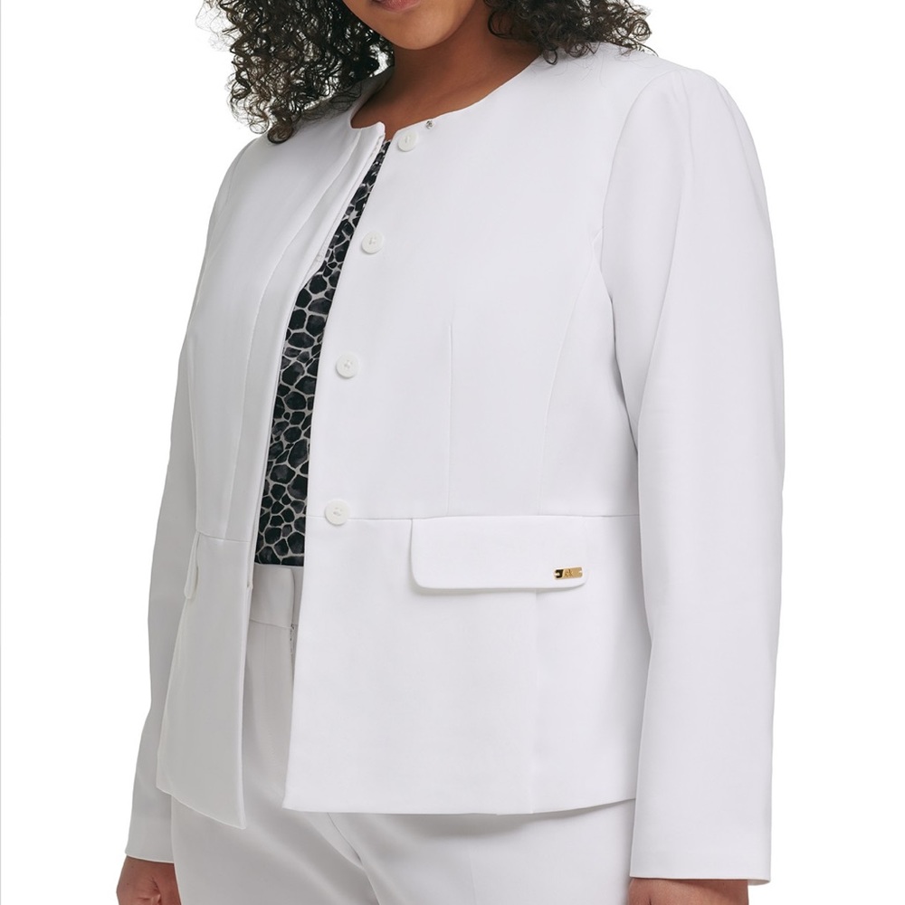 Calvin Klein Plus Size Collarless Blazer
